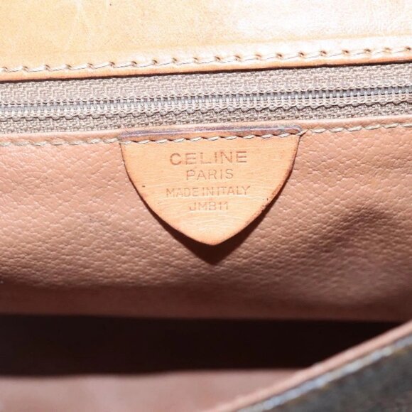 CELINE Macadam Canvas Shoulder Bag PVC Leather Brown Gold Auth yk18347 - Picture 10 of 16